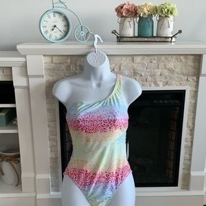 Onia one shoulder one piece pride swimsuit NWT